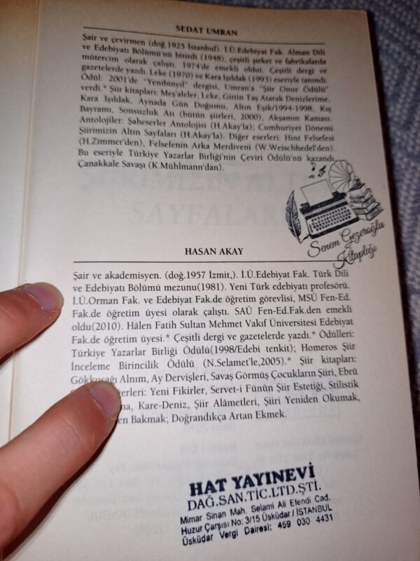 Sedat Umran, Hasan Akay- Cumhuriyet Dönemi Şiirimizin Altın Sayfaları - Görsel 3