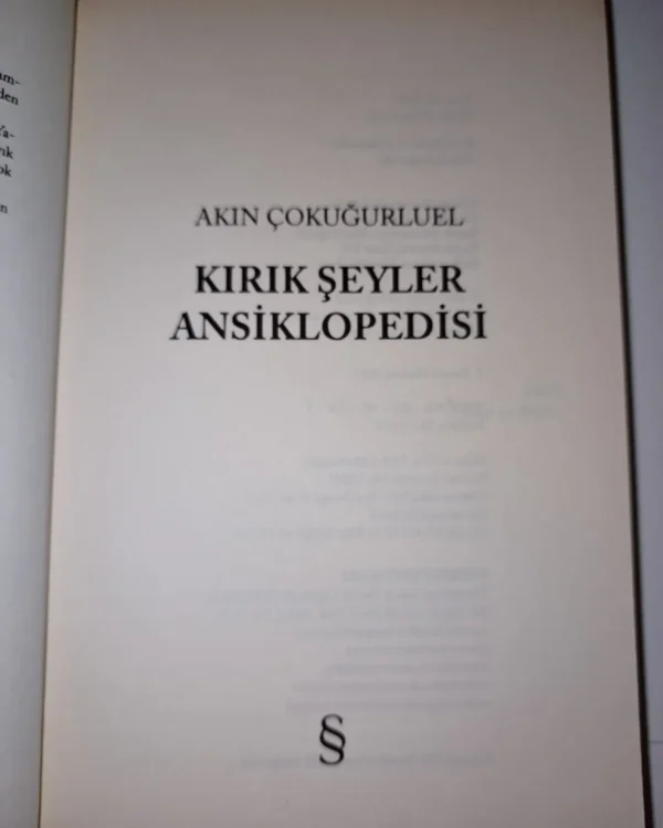 Akın Çokuğurluel- Kırık Şeyler Ansiklopedisi - Görsel 3